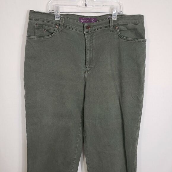 Gloria Vanderbilt Womens Jeans Size 16 Amanda Green Denim Stretch Straight Leg - Picture 6 of 10